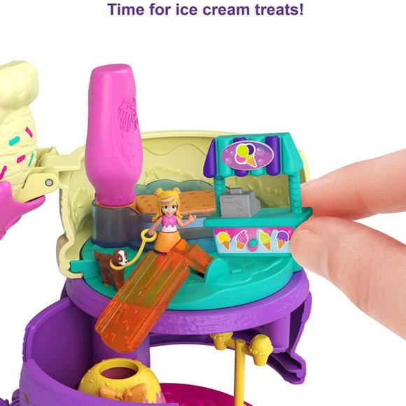 Polly Pocket | Ice Cream Cone-Shaped Playground | 3 Floors, Spin 'n Surprise Set - Picture 5 of 13